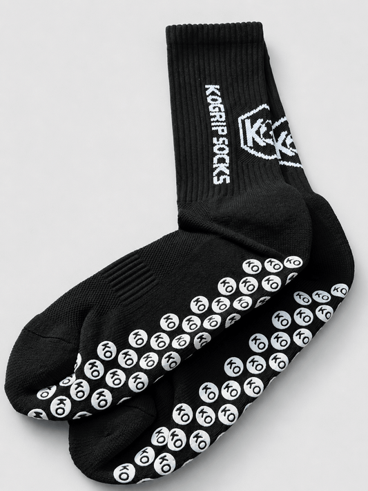 KOgripsocks Black Edition Anti-Slip Voetbalsokken Zwart | Grip & Stabiliteit - KOgripsocks