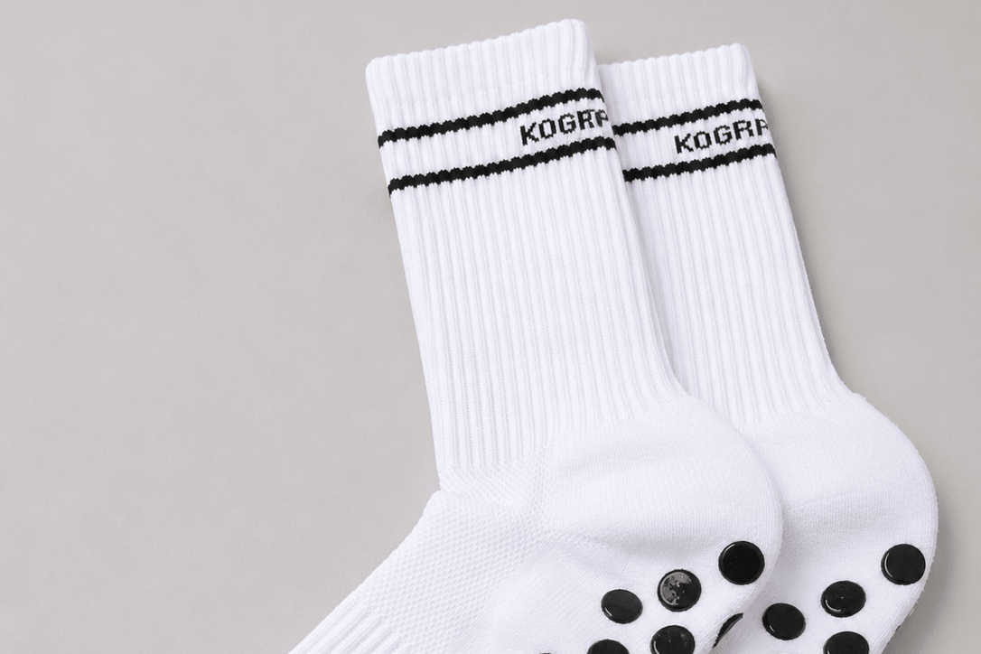 KOgripsocks V2 Wit Anti-Slip Gripsokken voor Voetbal, Hyrox & Fitness - KOgripsocks