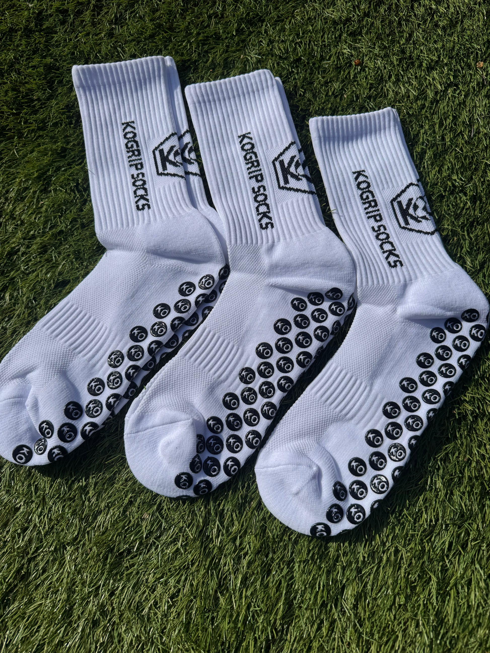 KOgripsocks Antislip Gripsokken 3 Paar Wit, Maximale Controle €33 - KOgripsocks