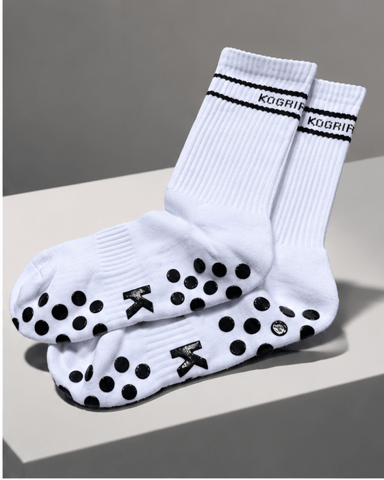 KOgripsocks V2 Wit Anti-Slip Gripsokken voor Voetbal, Fitness & Sport - KOgripsocks